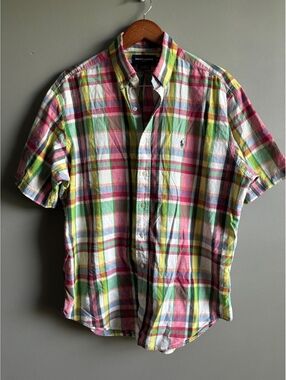 Ralph Lauren Golf Tilden Plaid Short Sleeve Button Down Shirt